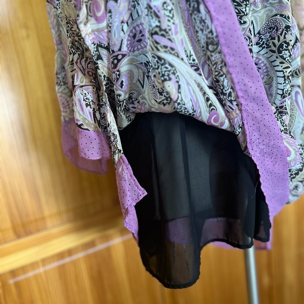 Separates by New YorkCity Design 22/24 Purple Paisley Polka Dot Blouse Plus Size - Picture 6 of 8